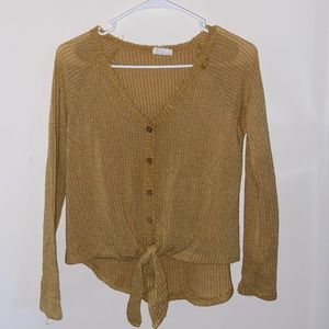 yellow long sleeve shirt